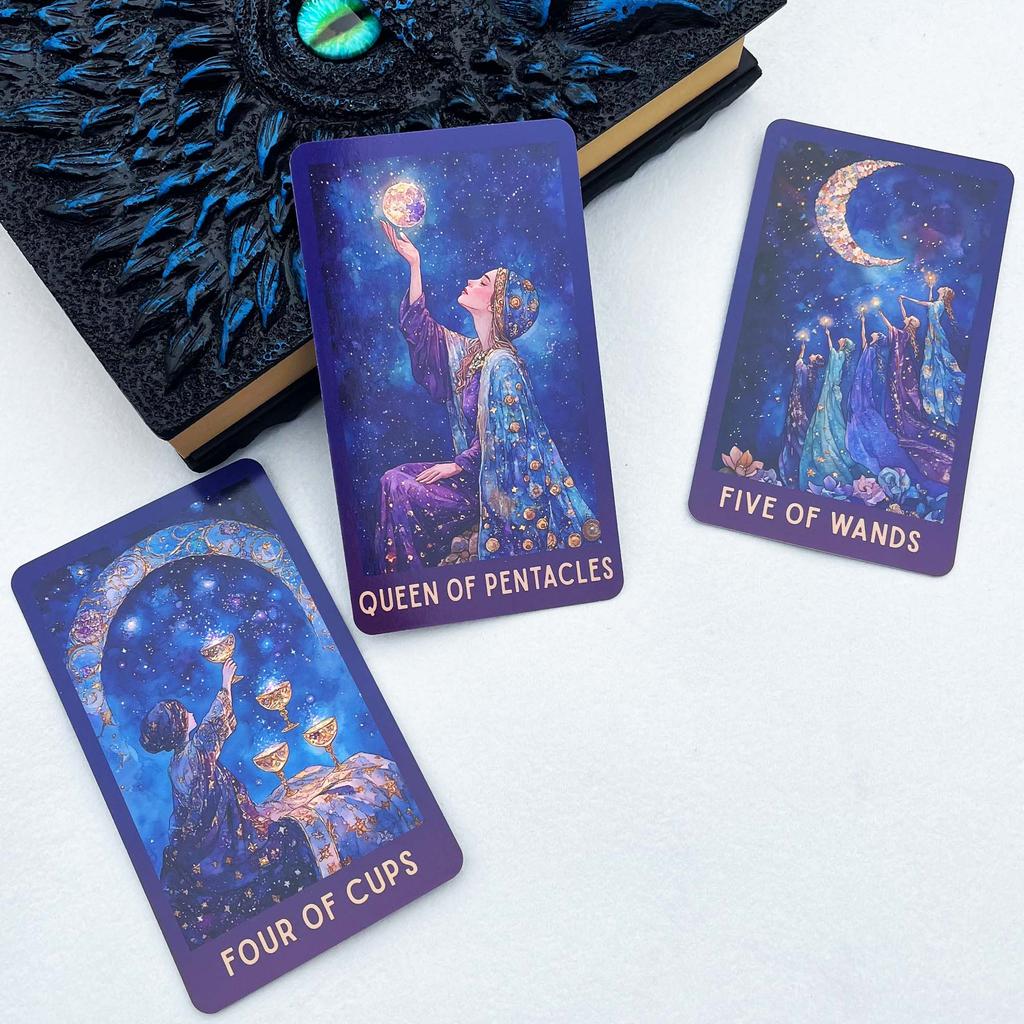 Celestial Tarot Deck, English Guidebook, Card Game, Divination and Meditation Tool, Wisdom of Traditional Tarot, 78 Cards