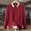 Plus Size 5XL-13XL Autumn Oversize POLO Long Sleeve Tops for Men Pullovers Casual Men's Sweatshirts