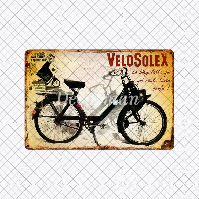 [ DecorMan ] VELO SOLEX France Bike Metal SIGN Custom Wall Poser iron Painting PUB Room Bar Hotel Decor LTA-2033