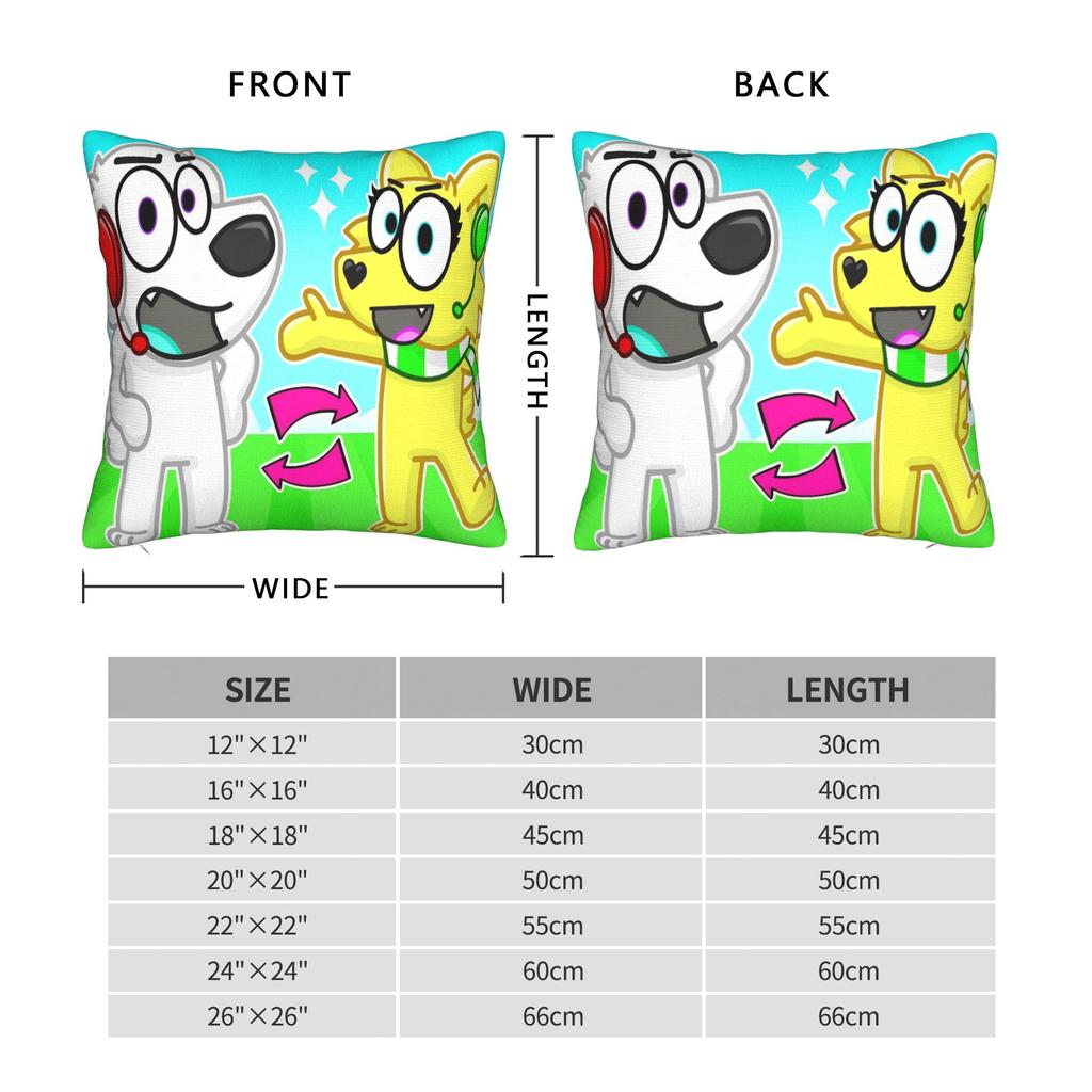 Superdog Tylers Snowi Foxs Square Pillow Covers Bed Car Cute Cartoon Cushion Cover Creative Home Decoration Pillow Cover 45*45