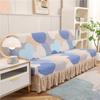 Printed Stretch Sofa Bed Cover Armless Folding Sofa Covers with Skirt Elastic Couch Slipcover for Living Room Funiture Protector
