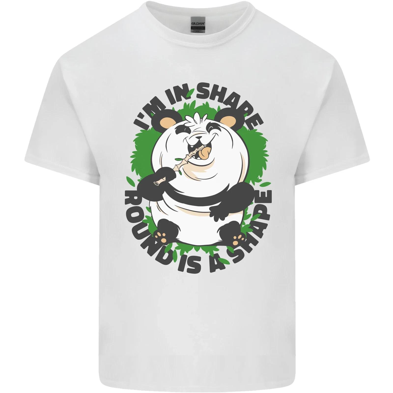 Panda Bear Funny Overweight Fat Humour Kids T-Shirt Childrens L