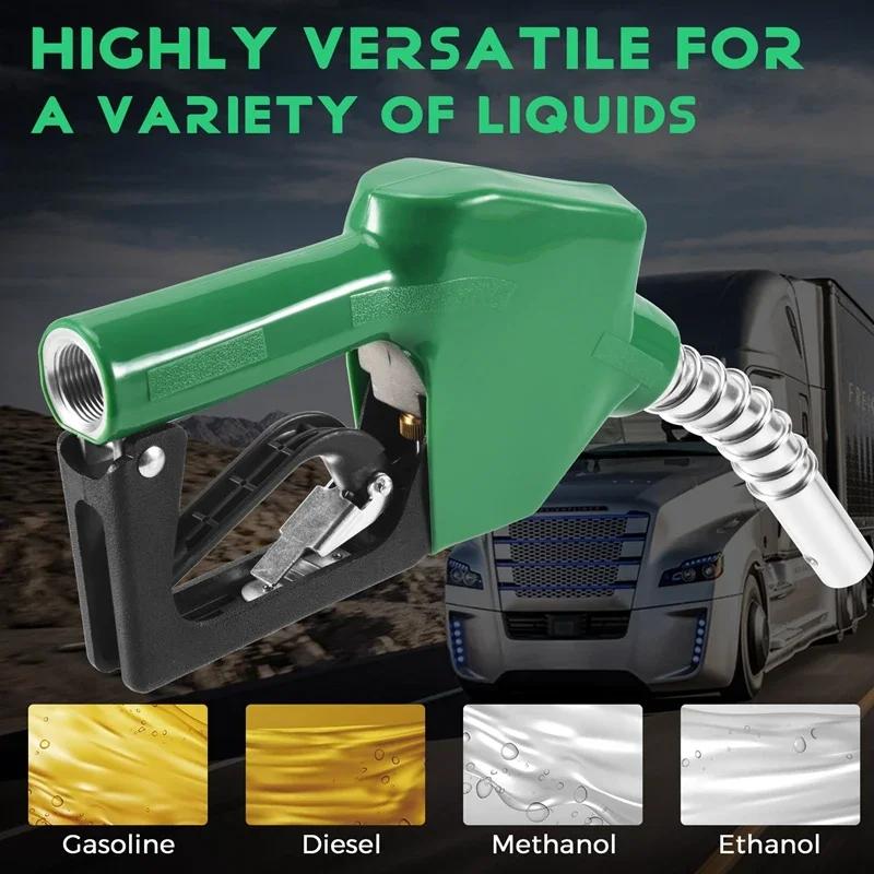 Garage Gas Station Fuel Nozzle Auto Shut Off Gasoline Diesel Refueling Gun Premium Aluminum Alloy Leak Proof Fueling Tool