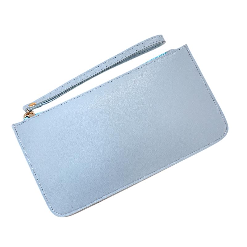 

Simple Soft Pu Leather Long Wallets Large Capacity Solid Color Card Holder Coin Purse Women Girls