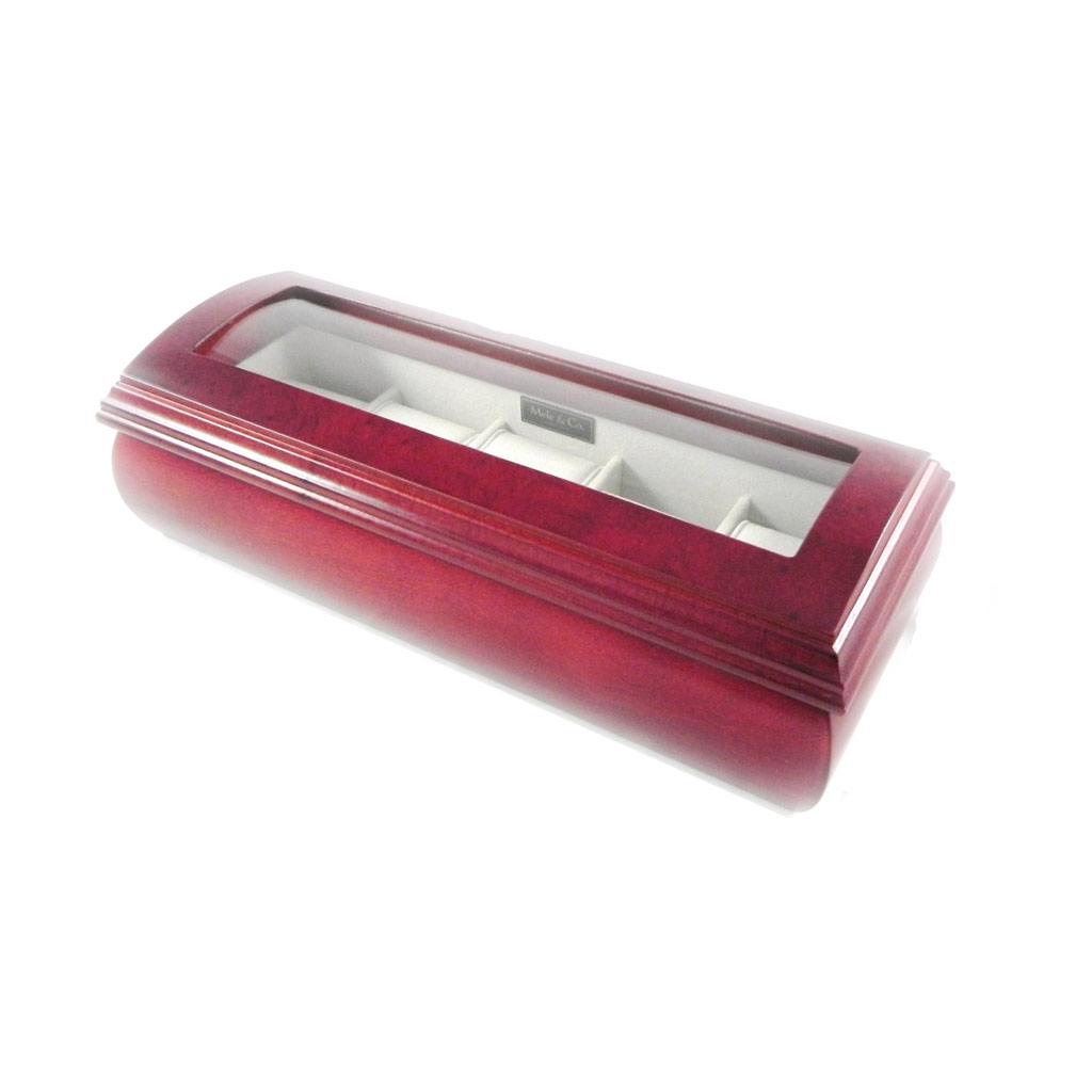 Les Trésors De Lily [H9737] - 'Wales' Wooden Watch Box for 5 Watches - 29x9x12 Cm