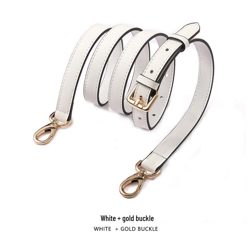 Adjustable Genuine Leather Crossbody Bag Strap - Thin Plain Weave for Women