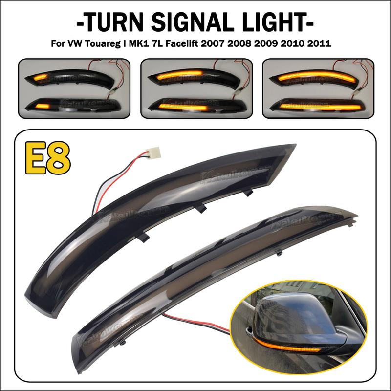 For VW Volkswagen Touareg I MK1 7L 2007 2008 2009 2010 Car Dynamic Turn Signal Lamp Side Mirror Sequential LED Light 7L6949101C