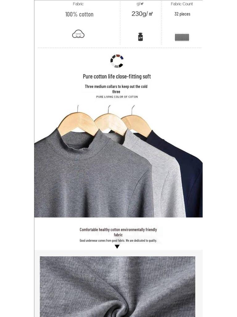 Men's and Women's Pure Cotton Long Johns Set: Warm Autumn Base Layer Knitwear for All Ages - Lightweight and Comfortable.