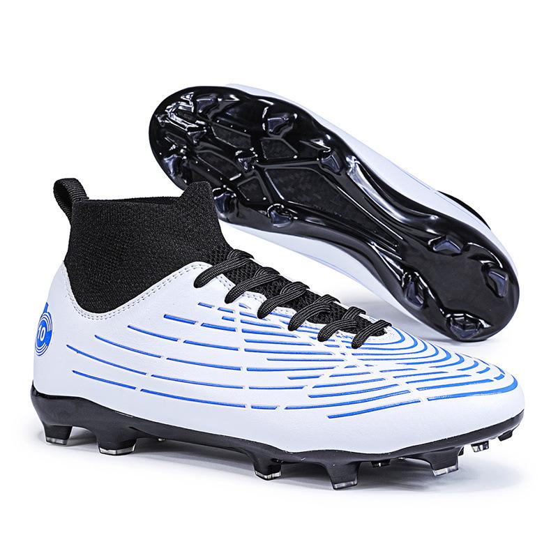 

Children s football shoes with broken nails and high tops 2025 spring new fly-woven breathable large-size long nails professional football shoes 35