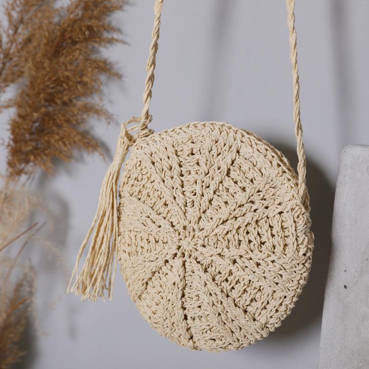 Summer Straw Bags for Women Handmade Tassel Beach Bags 2024 Raffia Rattan Woven Handbags Vacation Shoulder Crossbody Bags Clutch