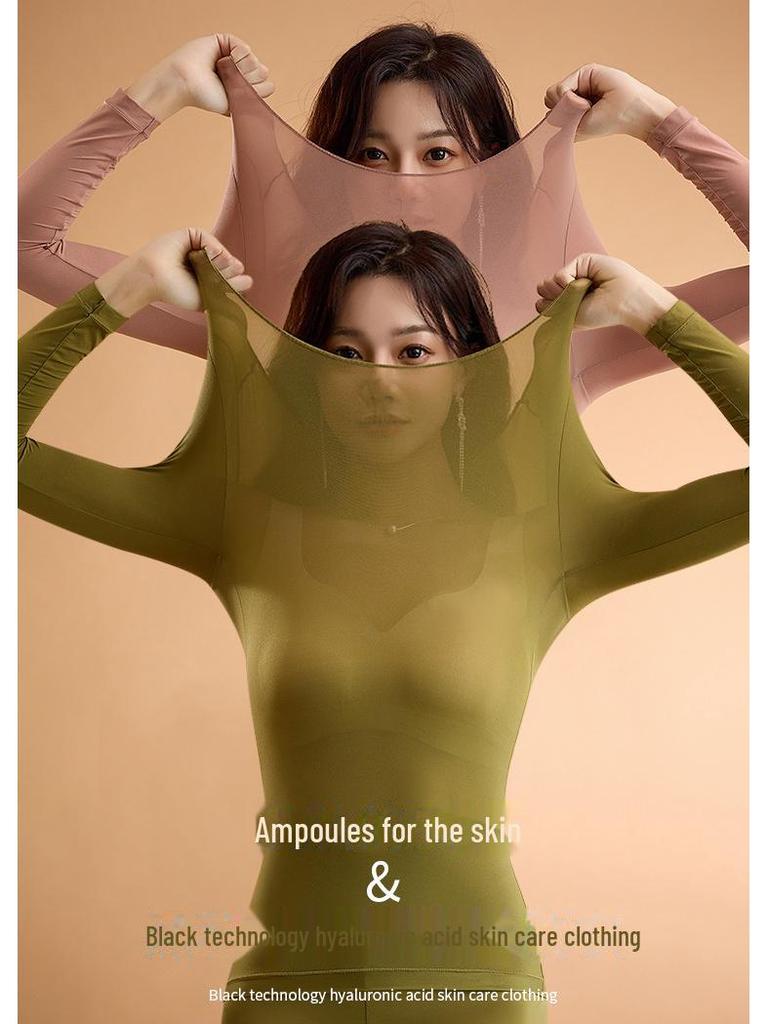 High-Elasticity Moisturizing Tummy-Control Ultra-Thin Warm Autumn/Winter Women's Underwear Top