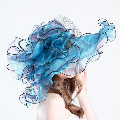 Creative Hat Summer Hat UV Protection Organza Fashion Net Gauze Cap Wide Brim Hat Female Sun Hat