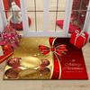 Christmas Floor Mat Red Festive Christmas Decorative Floor Mat Entry Door Non-slip Floor Mats for Home and Commercial Use