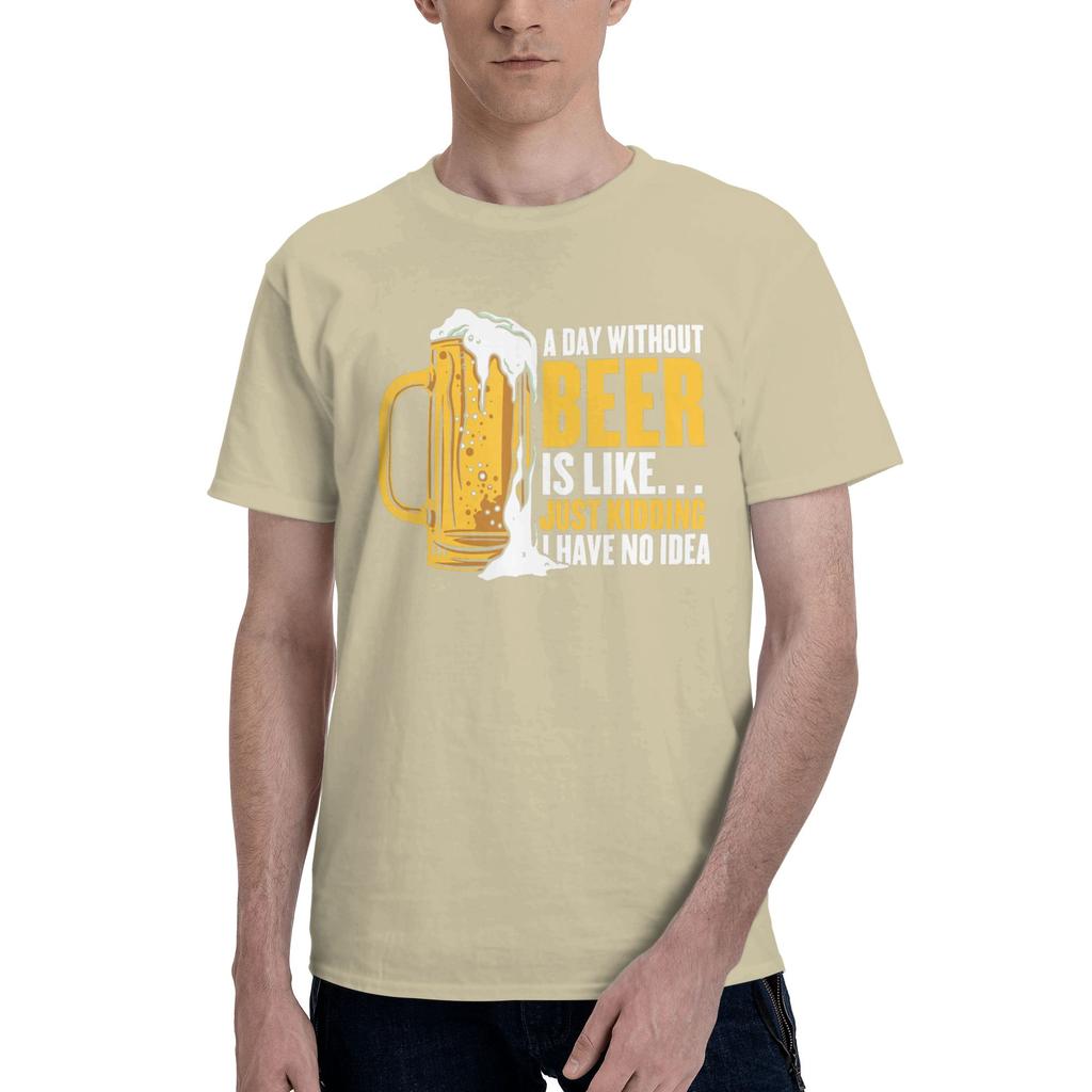 1 Piece Without Graphic 100 Cotton Tshirt Beer Day Tops Tees For Unisex