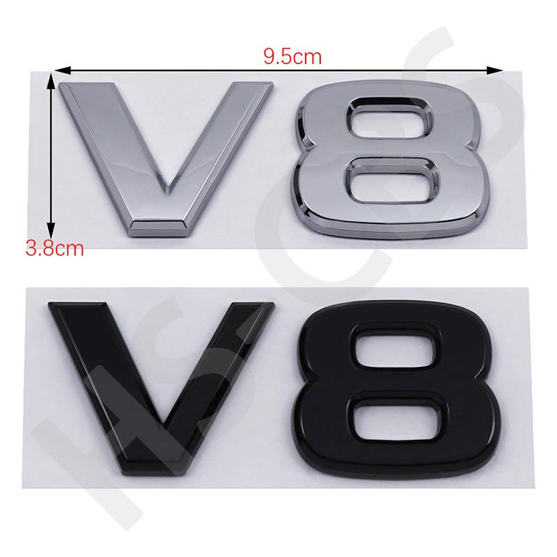 3D ABS Chrome V8 Letters Car Fender Badge Sticker V8 Emblem Badge Logo Car Styling Accessories