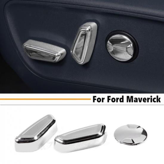 For Ford Maverick -2025 Chrome Seat Adjust Handle Switch Button Cover Trim3*