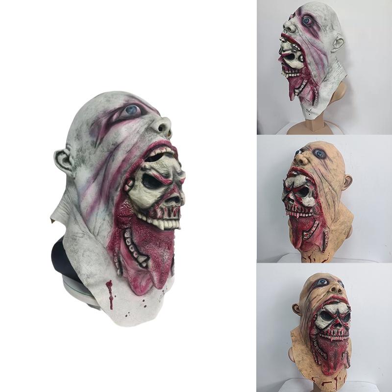 Mask Bloody Zombie Melting Face Adult Latex Costume Walking Dead Halloween Scary