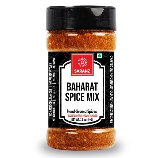 SARANZ Baharat Spice Mix | Used In Vegetable Curry, Chicken Curry, Fish Soup | Aromatic and Flavoured Vegan |100 Grams Sprinkler Jar