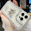 iPhone 16 Glitter Rhinestone Phone Case with Bow, Transparent Design Compatible with Apple Models 11-16.