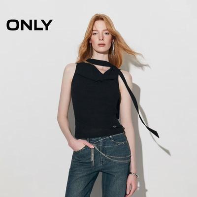 Women's Elegant Tie-Detail Cowl Neck T-Shirt