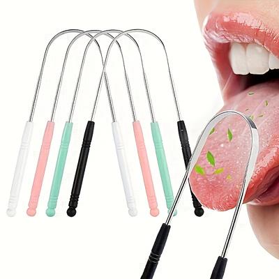 1PCS Stainless Steel Tongue Scraper Fresh Breath Cleaning Tongue Toothbrush Oral Hygiene U-shaped Metal Tongue Scraper