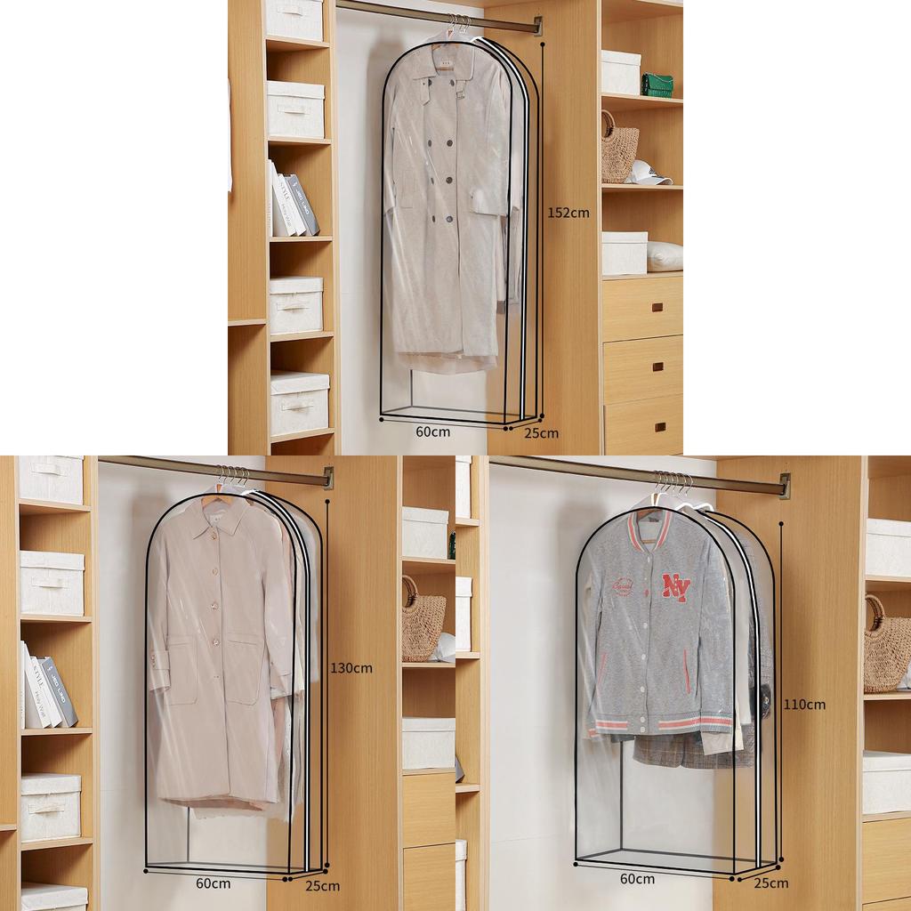 Simplified Wardrobe Clothes Cover Peva Transparent Garment Bag For Indoor Closet Organization
