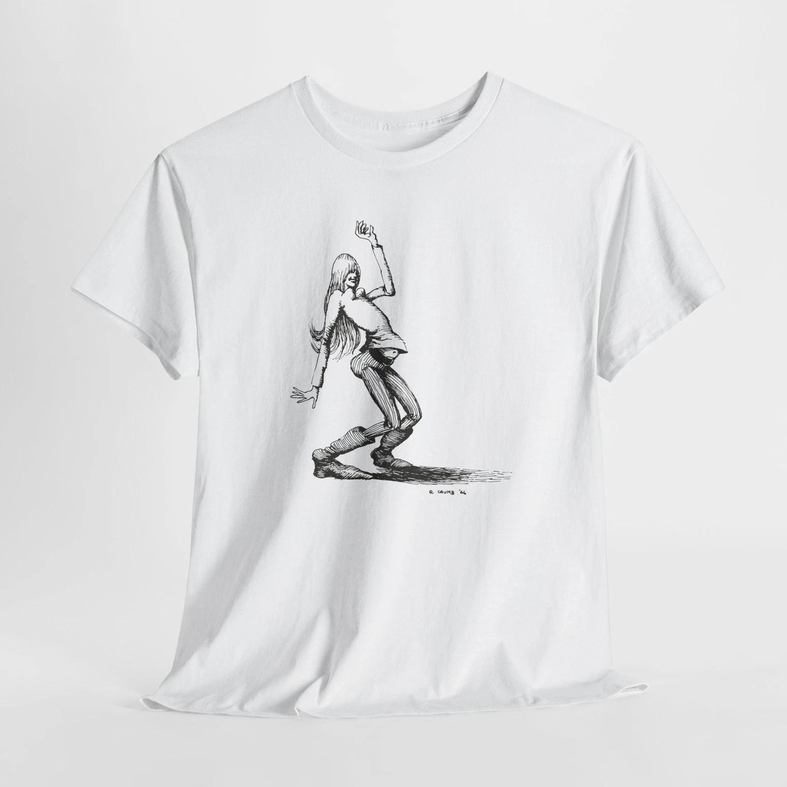 

1966 Groovy Hippy Girl Illustration by Robert Crumb Unisex Tee, T-Shirt, Shirt 3XL