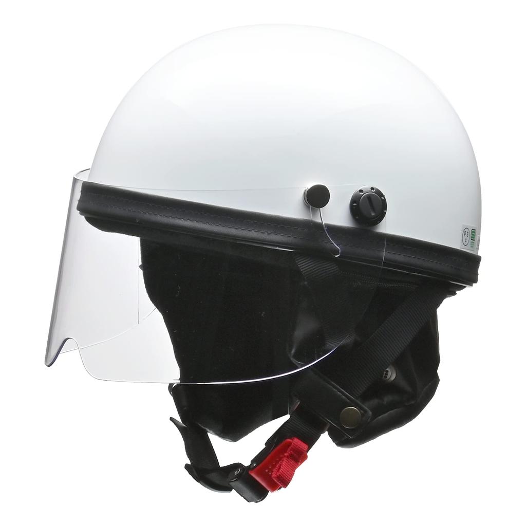 LEAD Half Motorcycle One Size Fits Most HS-2 Helmet, White,