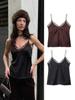 Silk Satin Lace-Trim Camisole Top for Women