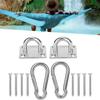 2 Set Stainless Square Heavy Duty Ceiling Wall Mounted Hook For Yoga Swings Hammocks Hardware