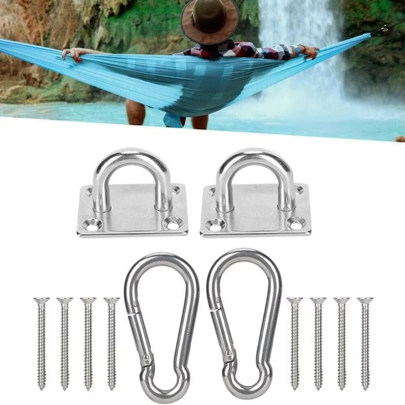 2 Set Stainless Square Heavy Duty Ceiling Wall Mounted Hook For Yoga Swings Hammocks Hardware