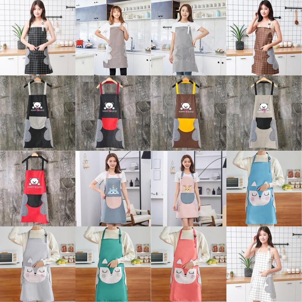 Resistant Oil Waterproof Polyester Oxford Stripeds Apron Wipe Kitchens Hand