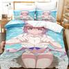Anime Genshin Impact Sangonomiya Kokomi Bedding Set Printed With Pillowcase Bed Duvet Cover Soft Queen King Size Bedclothes Home