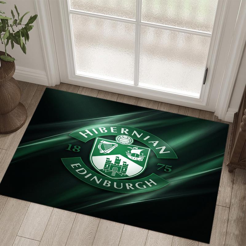 Hibernian FC Design Crystal Velvet Carpet Cozy Non?Slip Printed Rug For Bedroom Living Room Entrance