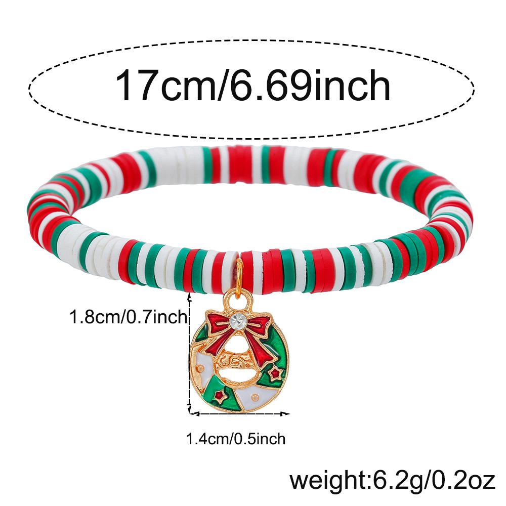 European and American Christmas popular soft pottery bracelet, elk snowman Christmas tree alloy pendant, gift jewelry