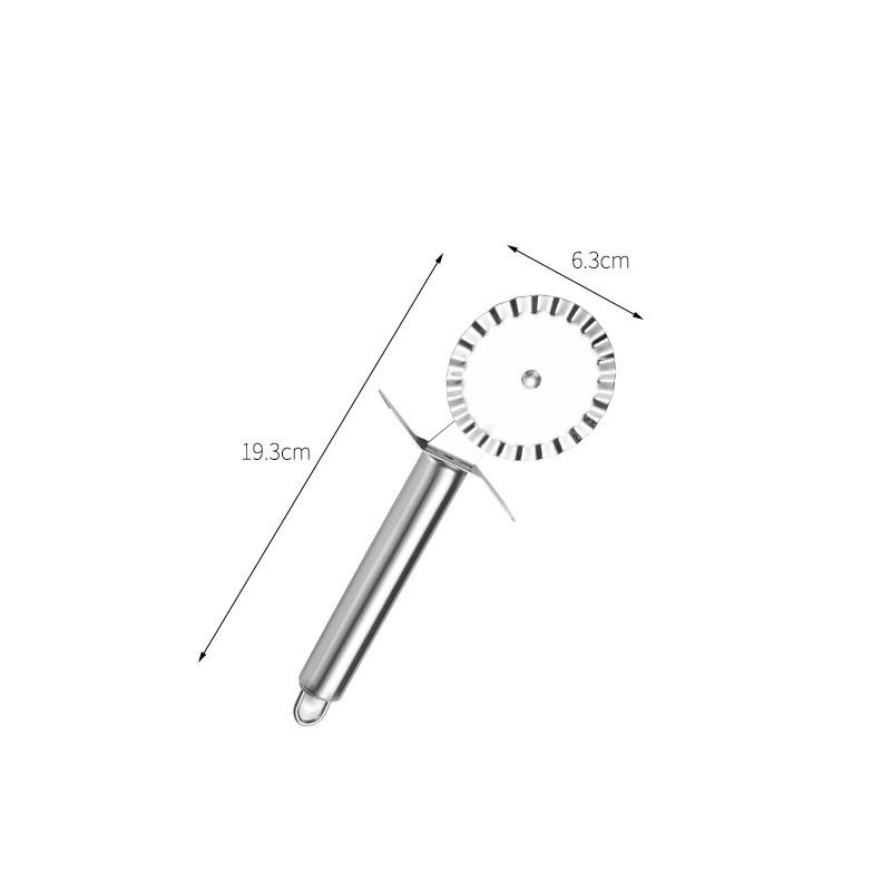 Cortador de Pizza de acero inoxidable con 4 patrones, cuchillo para Pizza de doble rodillo, cortador de masa, prensador de masa, utensilios de cocina para hornear
