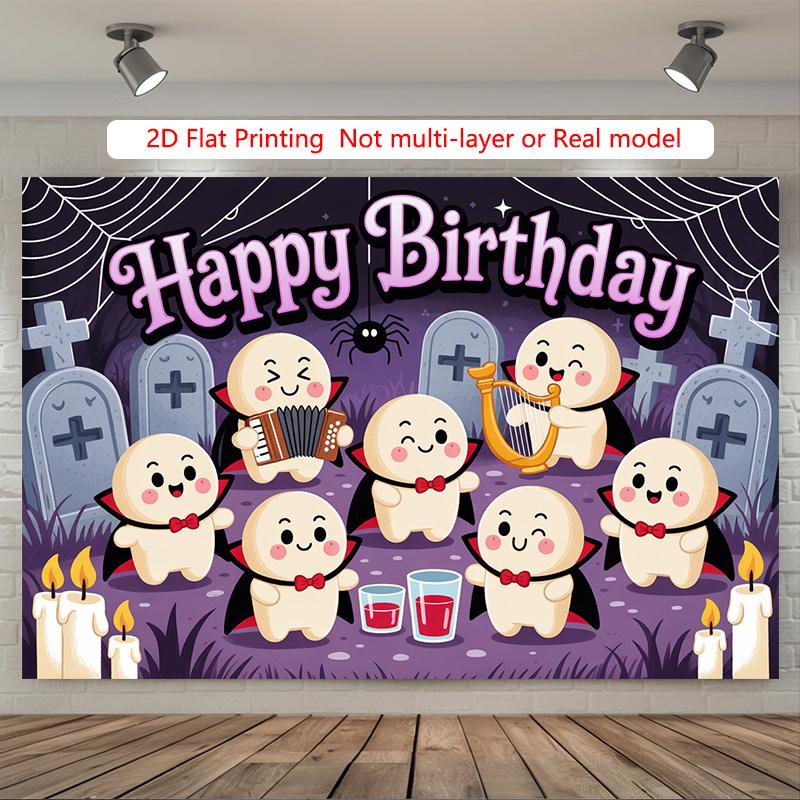 Party Backdrop Halloween Flat Ghosts Birthdays Spooky Parties Photo Booth Background Birthday Party Decor