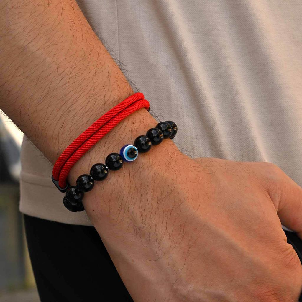 Stainless Steel Double-Layered Twisted Chain Cross Bracelet BR-1300