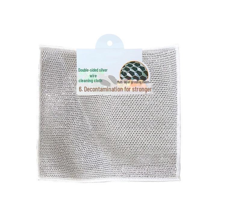

Двусторонняя антипригарная салфетка для очистки масла для кухни и плиты со стальной проволокой 6 pieces светло-серый