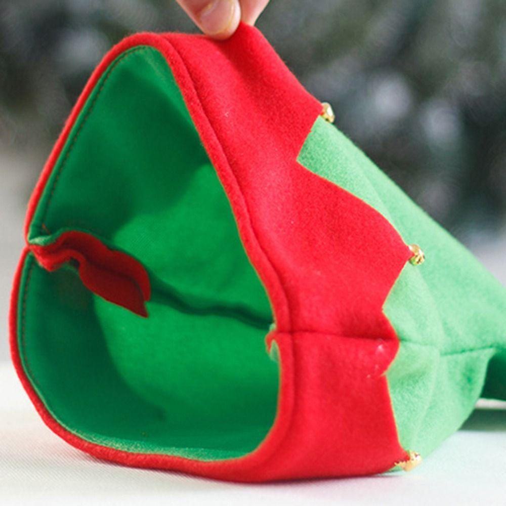 Metal Bell Ornament Elf Hat Pointed Top Design Christmas Headwear  Christmas Party