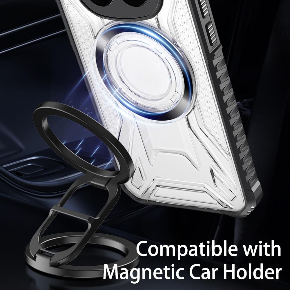 KEYSION Transparent Magnetic Case for Redmi Note 15 Pro+ 5G Silicone+PC Heavy Duty Shockproof Phone Cover for Redmi Note 15 5G