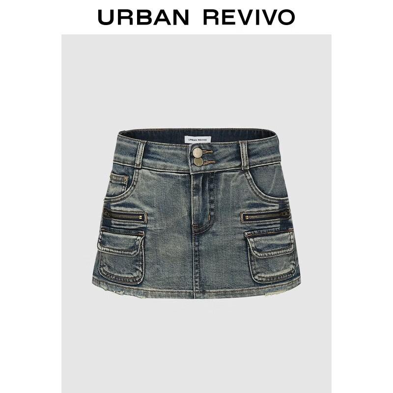 Women s Retro Washed Distressed Denim Skirt-Pants 27