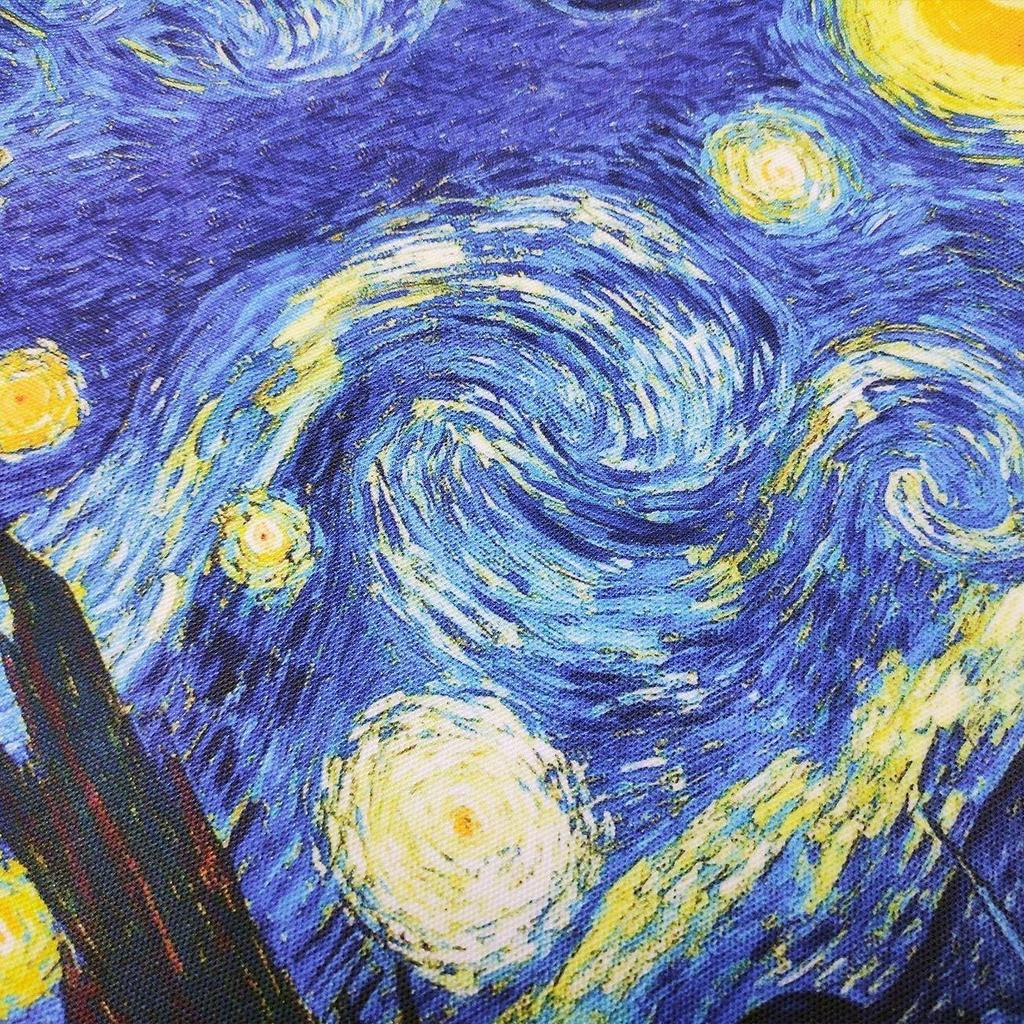 [Leinentasche] Van Gogh-Leinentasche, Ölgemälde, Sternennacht, Sonnenblumen, Aprikosenblüten, selbst Openair-Kaffeesitz-Handtasche