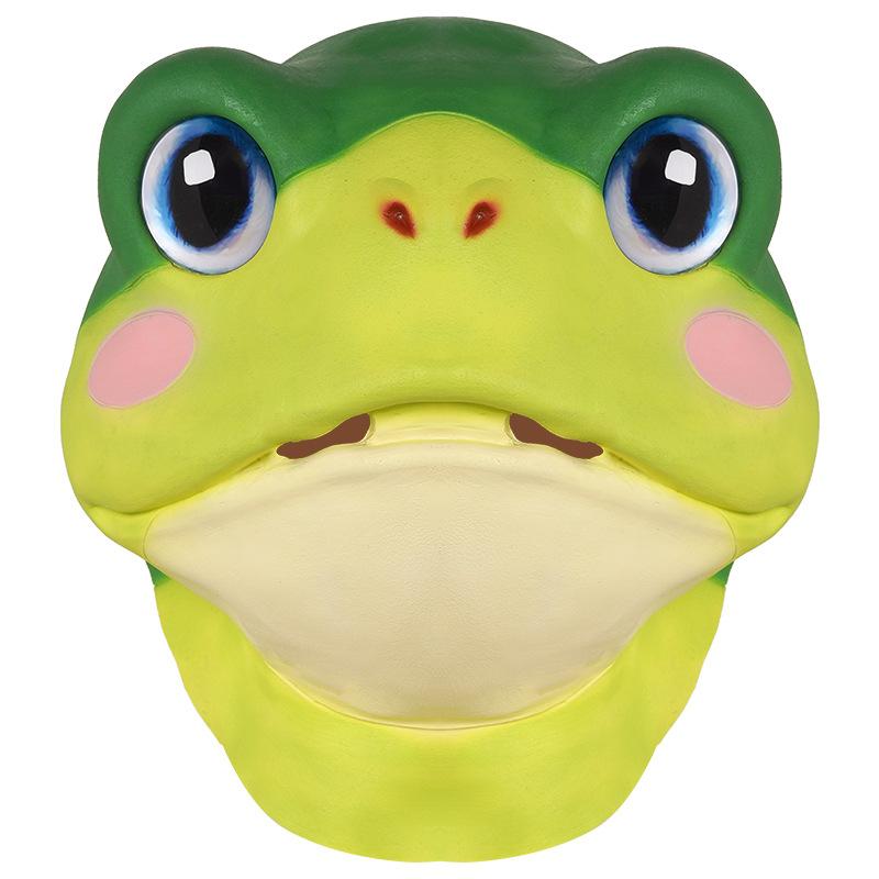 Cute animal frog latex mask One size fits all adults зелёный
