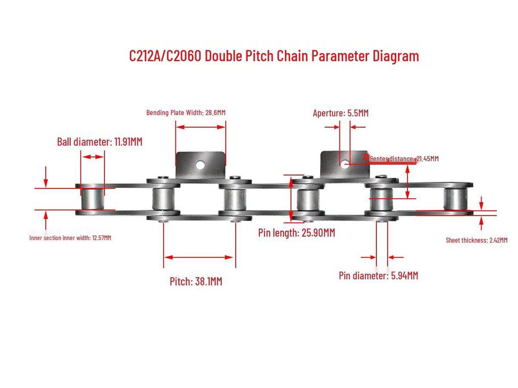 10A32A Single/Double Hole Double Pitch Small Roller Transfer Chain