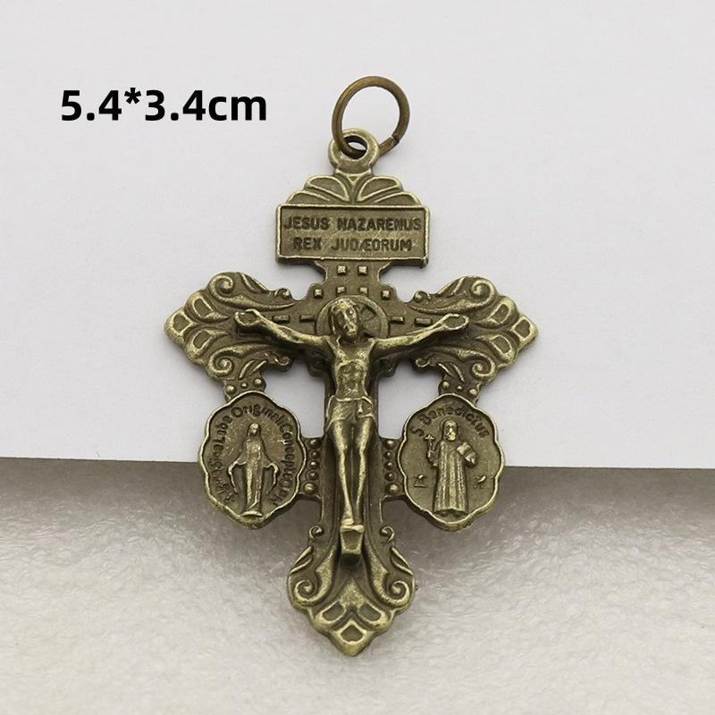 2025 Neues Gebetsketten-Kreuz-Accessoire Metall Jesus-Kruzifix-Figur Handwerk für Handgemachten DIY Religiösen Schmuck Anhänger Geschenk
