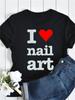 Maycaur New Nail Polishl Women's Fashion Tops 90s Girls Streetwear Casual Short Sleeve T-shirts Women's T-shirts Female Tops Tee