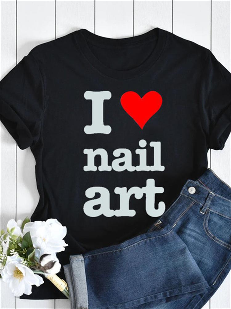 Maycaur New Nail Polishl Women's Fashion Tops 90s Girls Streetwear Casual Short Sleeve T-shirts Women's T-shirts Female Tops Tee