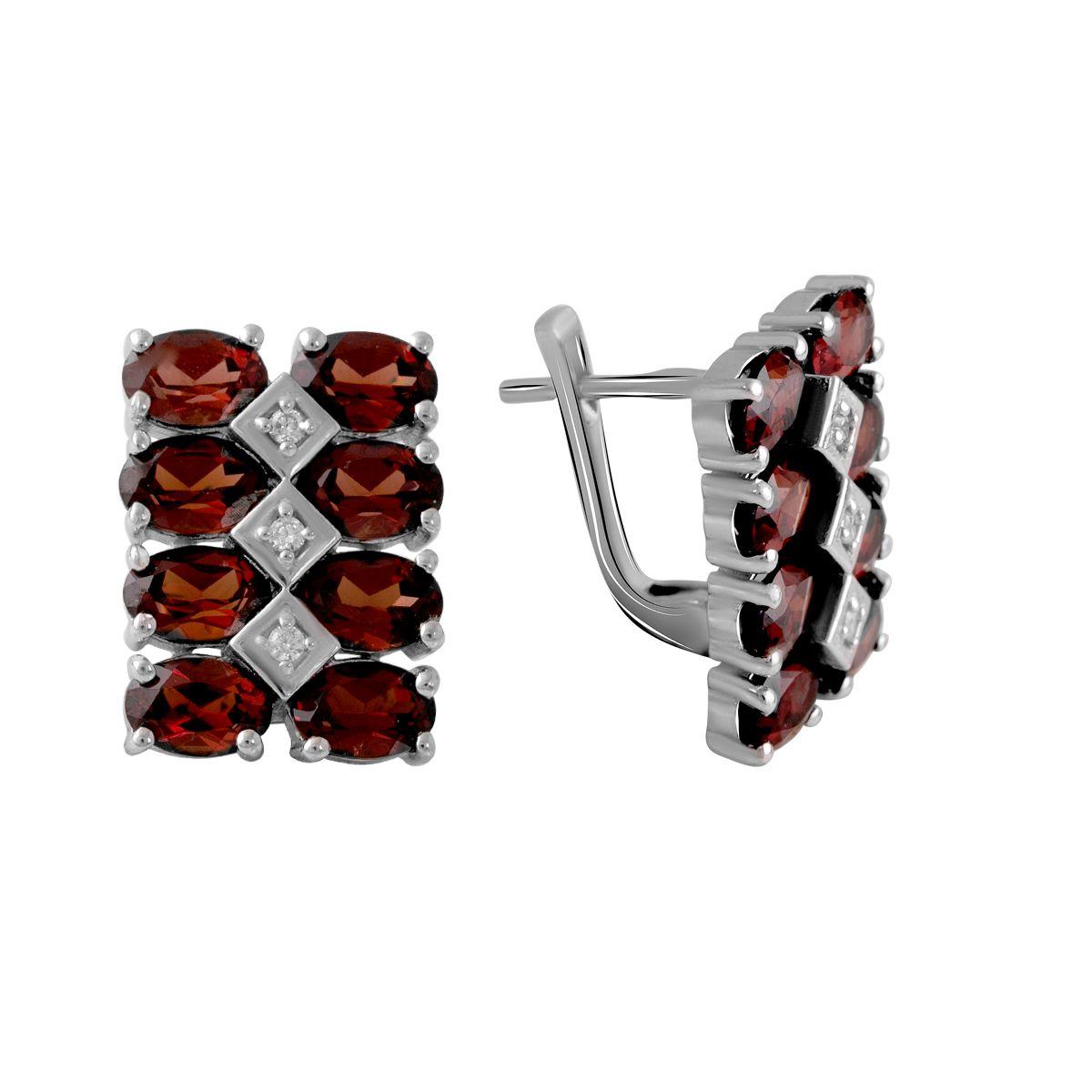 

Срібні сережки з натуральним гранатом 9.368ct (2061328) темні цукерки apple червоний колір