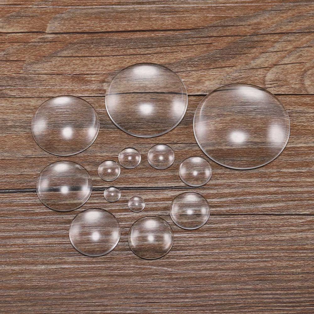 5-50Pcs/lot Transparent Round Oval Square Heart Glass Cabochon Cabochon Cameo Tray Settings For DIY Jewelry Making Supplies